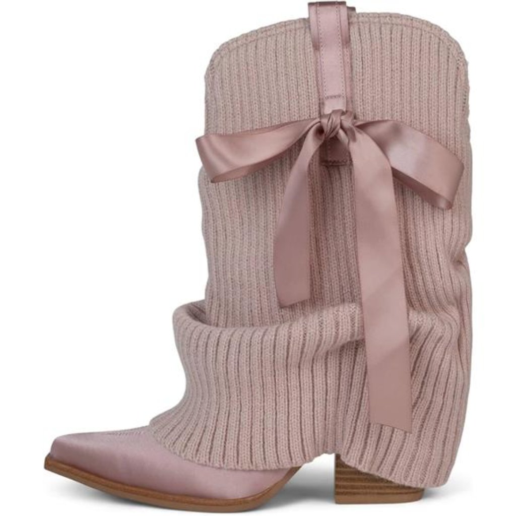 Knitted Cowboy Boots For Women Fold Over Short Cowgirl Boot Slouch
